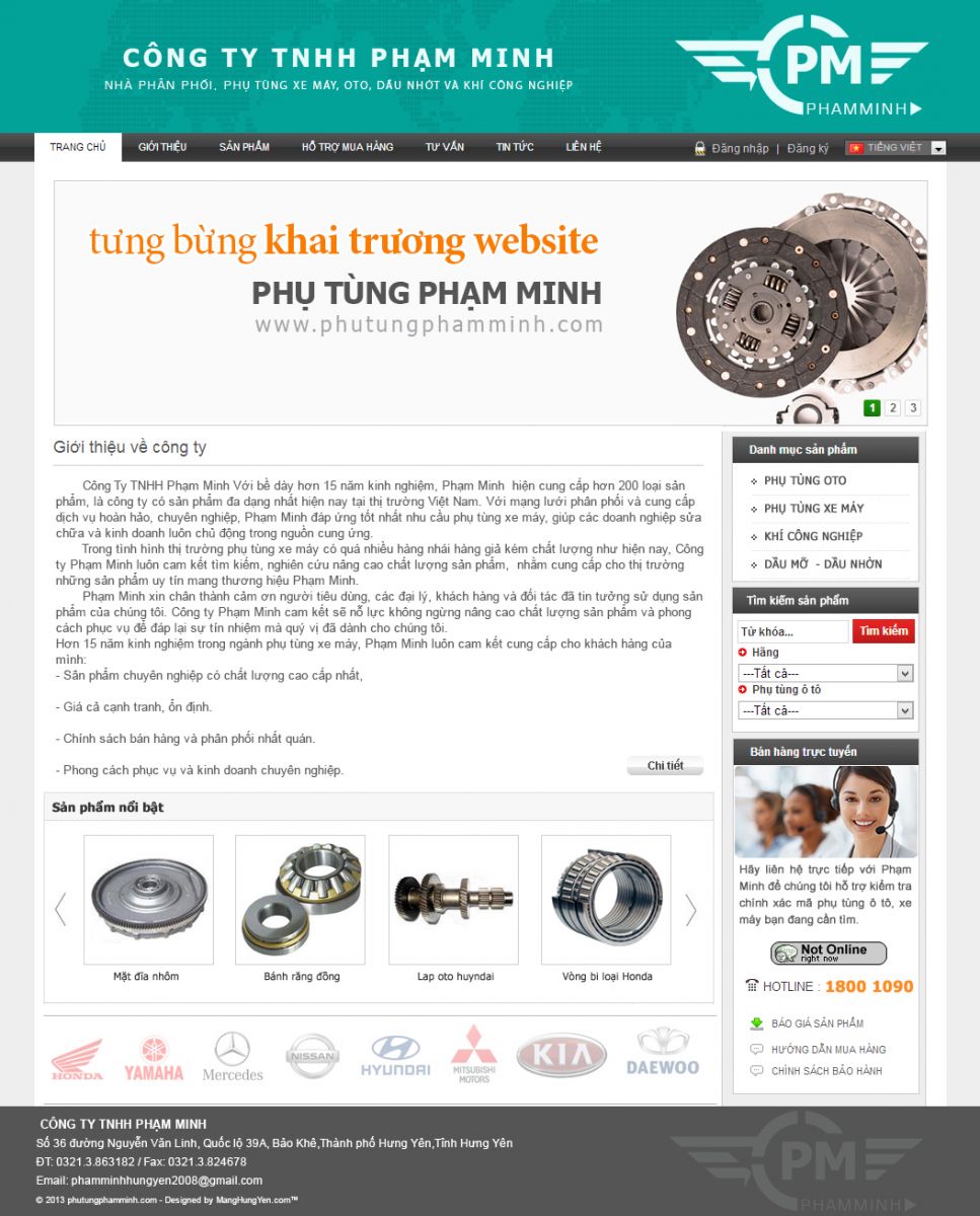 Website đồ phụ tùng xe máy Phạm Minh