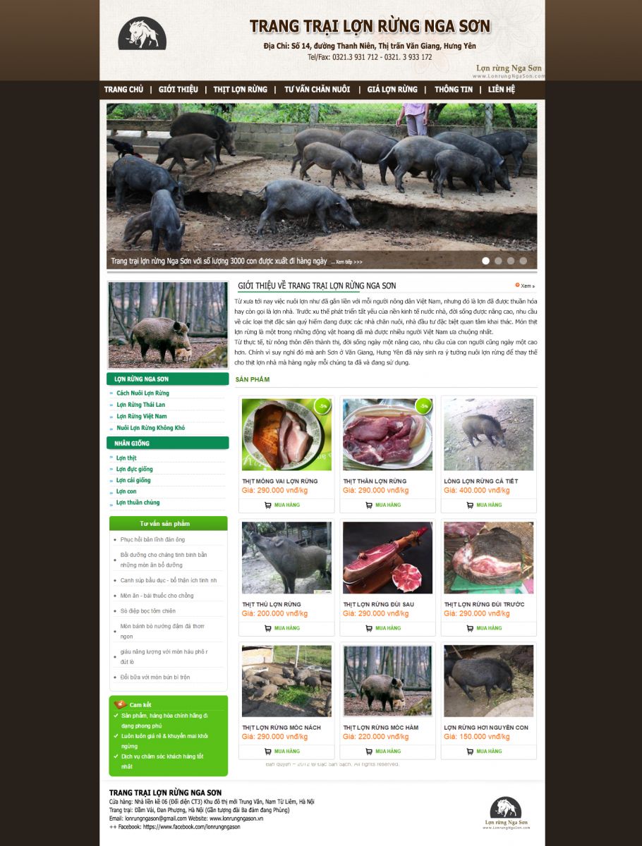 website lợn rừng Nga Sơn